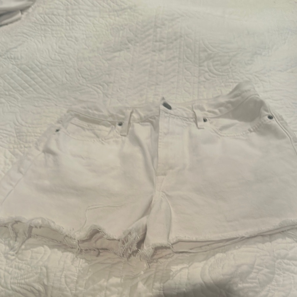 Frame Denim White Jean Shorts Relaxed Fit